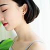 Pequeño Amor Fresco Color Mixto Esmalte Goteado Aretes en Forma de Corazón Cobre Plateado para Mujer Estilo Coreano Mori Dulce Pequeño Lindo Aretes de Doble Color