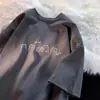 Camiseta Masculina Estampada de Manga Curta, Marca Tendência Estilo Americano, Nova Popular de Verão 2026, Manga Meia, Casual Solta, Moda Masculina