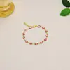 Pulsera Europea y Americana de Ojo de Diablo Colorido de 18K para Niñas, Acero de Titanio de Gama Alta Ojos Azules con Goteo de Aceite, Joyería de Mano de Lujo Accesible
