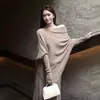 Vestido longo de malha com um ombro só, estilo sensual e elegante, para mulheres, novo estilo casual de outono e inverno