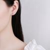 Clavo de oreja de plata de ley 925 con forma de rábano y conejo para mujer, bonito clavo asimétrico con forma de hueso, joyería sencilla y combinable.