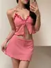Nuevo Traje de Baño Sexy de Media Manga Dividida para Mujer que Cubre el Vientre Adelgazante Realza el Pecho Pequeño de Cintura Alta Conservador para Aguas Termales