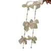 Presilha de cabelo com fita de pérola em formato de laço longo corrente de cabelo lateral feminina presilha de temperamento presilha para rabo de cavalo presilha de cabelo com fita embelezada