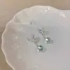 Pendientes de Colgante de Perlas con Forma de Cola de Pez Azul Hielo Transparente de Verano para Mujer, Lujo Ligero, Gama Alta, Pendientes Elegantes, Pendientes Impresionantes