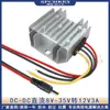Estabilizador de Voltaje para Coche DC Convertidor de Potencia para Vehículos DC 24V/12V a 12V Módulo Reductor para Cámaras de Vigilancia