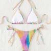Xingcheng Spot 2024 Nuevo Bikini Europeo y Americano Bikini Dividido Traje de Baño Conjunto de Dos Piezas Tejido Especial