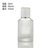 Frasco de Perfume Cilíndrico com Listras Verticais Frasco com Borrifador Pressão Cosmético Frasco de Vidro Vazio Fabricante Atacado Frasco Dispensador de Amostra