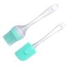Raspador Dividido de Silicone Conjunto de Duas Peças Pincel de Óleo Oval Plano Varredor Cabo de Ps Espátula para Bolo Creme Manteiga de Vaca Pincel Médio