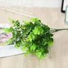 Simulação eucalipto folha de dinheiro decoração de casamento planta parede de fundo com grama persa folha samambaia planta verde atacado