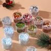 Material hecho a mano DIY serie navideña cáñamo suelto goma que gotea lentejuelas brillantes copos de nieve estrellas árbol de Navidad lentejuelas mixtas