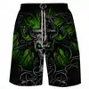 Shorts de Verão Europeu e Americano Série Caveira Impressão 3D Verão Soltos Calças de Praia Moda Casual Shorts Masculino