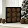 Decorações de Árvore de Natal 6/8cm Vintage Cimento Fosco Veludo Flocado Bolas de Natal Display de Janela Enfeites Pendurados