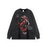 Estilo americano High Street vintage Antigo Lavado Velho Curto-manga T-shirt para Homens e Mulheres vibe Nacional Moda Solta Meia-manga tee