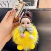 Coreia do Sul Personalizado Criativo Boneca Fofa de Olhos Grandes Chaveiro Boneca Ins Feminino Pom Pom Fofo Bola Pingente de Mochila Pingente