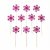 Juego de 10 Piezas de Decoraciones para Pastel de Cumpleaños, Banderines de Copos de Nieve, Toppers para Horneado de Mesa de Postres, Suministros para Fiesta de Navidad, Accesorios Pequeños