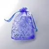Bolsas de rede em estoque, bolsas de rede multicoloridas com flocos de neve, sacolas com cordão, bolsas de organza, sacolas transparentes para embalagem de presentes e joias