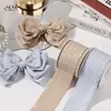 Cinta de Tela Rayada de Corte Recto Lazo DIY Accesorios para Coleta Empaque de Caja de Regalo Ramo Cinta de Rayas Finas