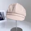 Gorra Octagonal de Lentejuelas Vintage de Color Sólido para Mujer, Versátil para Otoño e Invierno, Gorra de Boina de Moda, Gorra de Pato Cálida y Resistente al Frío