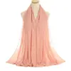 Novo Lenço de Cabeça de Chiffon com Pérolas e Strass para Mulheres, Lenço Longo com Corrente para Sorteio, Lenço Longo, Xale YS010