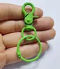 Pintura de color cadena de perro llavero pintura color caramelo anillo abierto cadena de langosta llavero anillo accesorios de joyería DIY