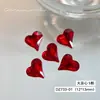 Rinestones Súper Brillantes Rojos para Uñas, Cubo de Azúcar, Corazón Inclinado, Cristales Cuadrados Gruesos con Base Cónica, Rinestones Rojos Chinos Versátiles de Lujo Ligero para Uñas