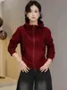 Jaqueta moletom com zíper e capuz dupla face para mulheres, novo estilo primavera/outono, top moderno e fashion