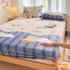 Manta de Cama de Leche de Invierno de Felpa Pieza Única Juego de Sábanas Infantiles con Más Terciopelo Manta de Cama Dormitorio Protector de Colchón Totalmente Envuelto de Felpa de Coral