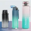 2025 Verano Explosiones Portátil Portátil Gradiente Alto Valor de Color Gran Capacidad Plástico Montar Fitness Taza de Agua para Estudiantes Hombres y Mujeres