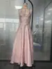 Vestido Jacquard Cruzado Europeo y Americano 2026, Cuello Halter en V, Vestido de Noche de Alta Gama, Estilo Primavera y Verano, Sin Mangas, Espalda Descubierta, Ceñido a la Cintura