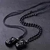 Qin Pei fabricantes atacado material natural obsidiana cabeça grande torta costas corajosas pingente dupla sorte masculina e feminina sorte