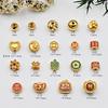 Accesorios para Joyería de Plata de Ley 925 Chapados en Oro Cuentas Moneda Yuanbao Espaciadores Cuentas Estrella Accesorios para Pulsera de Cuerda Hecha a Mano DIY