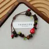 Pulsera de Grano de Café de Cerámica Jingdezhen, Refrescante y que no se decolora, Joyería de Alta Gama para Mujer, Accesorio Versátil de Nuevo Estilo Chino, Mayoreo