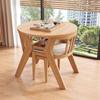Juego de Tres Piezas de Mesa y Sillas de Ocio para Balcón Mesa de Té de Madera Maciza Una Mesa Combinación de Dos Sillas para Hogar Pequeño Mesa Redonda Mesa de Té y Café