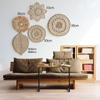 Decoração de Parede Redonda de Rattan Tecido de Palha Boêmio Personalizado, Pendente de Parede para Cobrir Imperfeições, Decoração de Parede Estilo Nórdico para Sala de Estar e Sala de Jantar