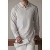 Camisa tipo polo de lino y lyocell estilo italiano, como una nube, para hombre 2026 Primavera, estilo Old Money, casual, nuevo top
