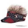 Cap Baseball Curvo com Listras e Estrelas Bandeira Americana Dia da Independência Americana Amazon Transfronteiriça Peruca Vintage Cap Baseball