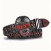 Cinturón de Personalidad Moderna Femenino Estilo Punk Chica Chic Remache de Cabeza Cinturón de Pedrería Cinturón de Calavera Gótico