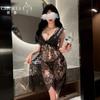 Churui Talla Grande Camisón Sexy de Encaje Íntimos Sexys Provocación en la Cama Transparente Tentación No Necesidad de Quitarse Pijamas Apasionados Deseo Puro