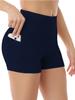 Pantalones de yoga de bolsillo europeos y americanos de tres puntos, shorts finos de cintura alta para verano, leggings deportivos de fitness de tres puntos anti-exposición