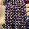 Serie Morada Piedra Natural Cuentas Redondas Amatista Soñadora Cuentas Sueltas Ágata de Vidrio Morado Sintético K9Diy Accesorios para Joyería