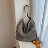 Bolso de Mano Tejido Hueco de Moda Transfronterizo para Mujer 2026 Primavera Gran Capacidad Estilo Vintage de Vacaciones Bolso de Playa de un Solo Hombro