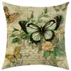 Novedad 2025 temu Amazon Almohada Cojín Flor de Primavera Mariposa Jit Hogar Sofá Funda de Almohada de Lino