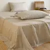 Lençol de cama de gaze dupla camada de algodão puro espessado vintage peça única capa de edredom de gaze 100% algodão lençol com elástico antiderrapante para uma pessoa conjunto de três peças