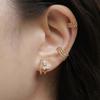 Europeo y Americano Transfronterizo Oro de 18K Micropavé Zircón Simple Recortado Clip para Oreja Perforada Estilo Lujo Silencioso Clip para Hueso de la Oreja Diamante Completo Hebilla para Oreja