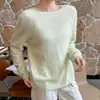 Nuevo suéter de lana pura cepillada de punto suelto, sin costuras, cuello redondo, para mujer, otoño e invierno 2026