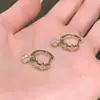 Brincos de Café Dourados, Ear Cuffs, Luxo Leve, Alto Padrão, Estilo Nicho, Pequenos Argolas, Ear Cuffs de Borda para Mulheres