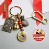 Chaveiro de Carro com Símbolo do Zodíaco e Anjo da Guarda em Latão Pingente Ornamento Pequeno Presente Criativo Fabricante Atacado