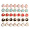 Acessórios para joias DIY pulseira de renda esmaltada dupla face brincos pequenos pingentes esmaltados 26 letras inglesas liga