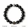 Pulsera de Obsidiana Negra Natural para Mujer con Cuentas de Mantra de Seis Caracteres, Pulsera de Pareja, Regalo de San Valentín para Hombres