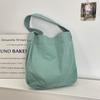 Y33 Bolsa de lona grande capacidade 16AN de cor sólida Bolsa de ombro de grande capacidade Bolsa de compras para deslocamento Bolsa casual feminina